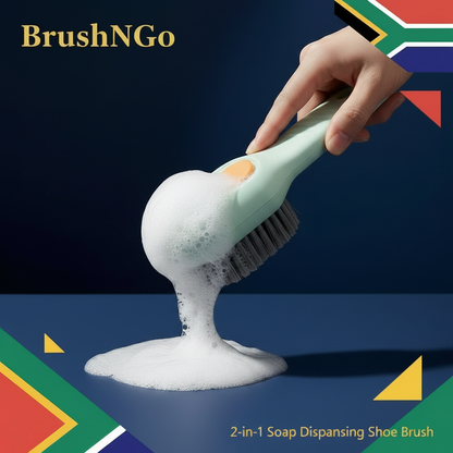 BrushNGo - 2-in-1 Soap Dispensing Shoe Brush