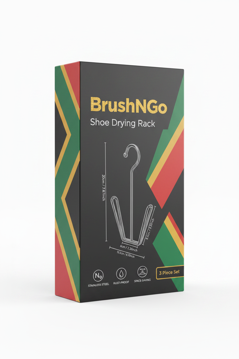 BrushNGo Shoe Drying Rack Packaging